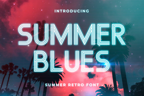 Summer Blues: A Retro Display Font for Editorial Design